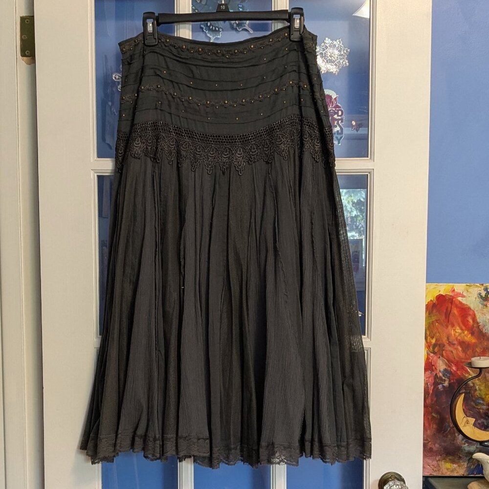 Mid-Calf length Charcoal skirt